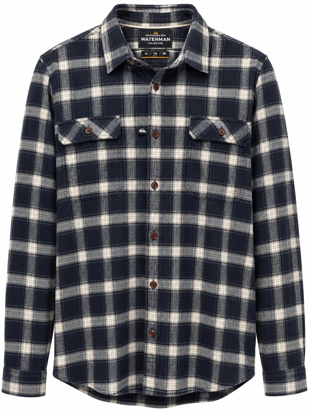 Quiksilver Waterman Sundowner Men’s Flannel Shirt – Navy Plaid XL